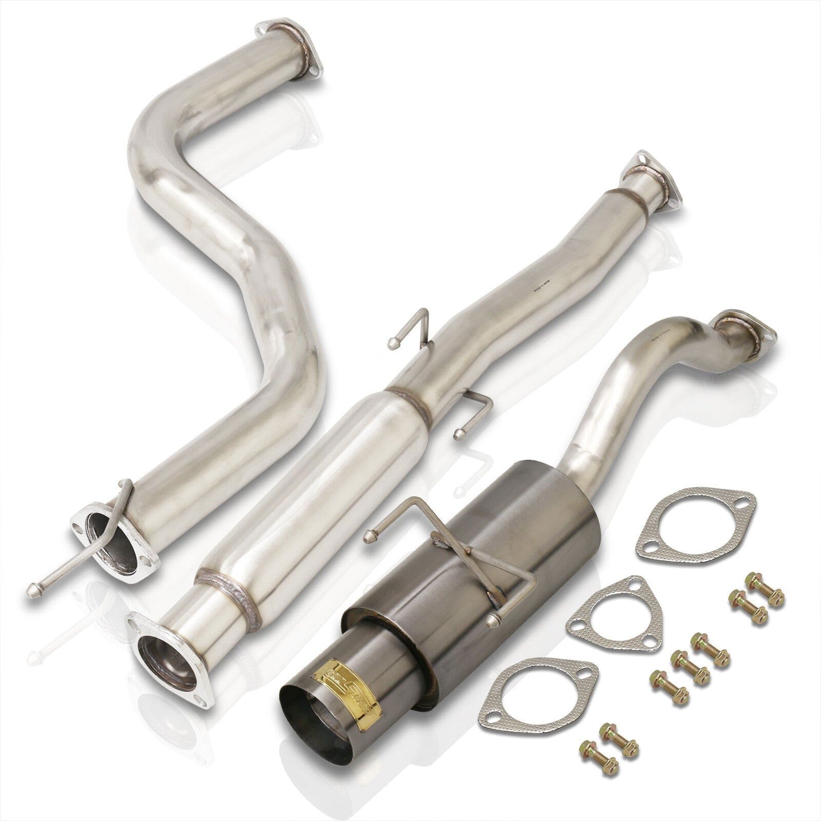Honda Civic Hatchback 1992-1995 N1 Style Stainless Steel Catback Exhaust System Gunmetal (Piping: 2.5" / 65mm | Tip: 4.5") - Parts Agent