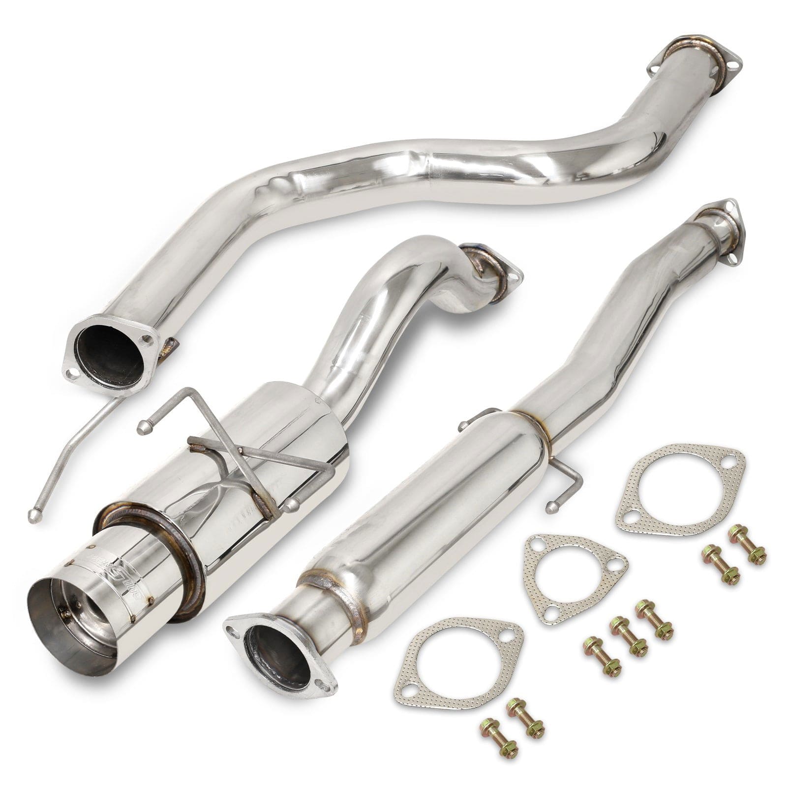 Honda Civic Hatchback 1992-1995 N1 Style Stainless Steel Catback Exhaust System (Piping: 2.5" / 65mm to 3.0" / 76mm | Tip: 4.5") - Parts Agent