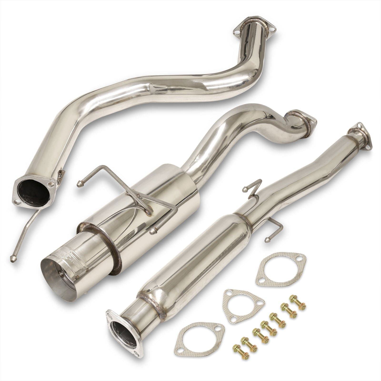 Honda Civic Hatchback 1996-2000 N1 Style Stainless Steel Catback Exhaust System (Piping: 2.5" / 65mm to 3.0" / 76mm | Tip: 4.5") - Parts Agent