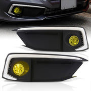 Honda Civic (Not Compatible for SI & Type-R Models) 2019-2020 Front Fog Lights Yellow Len (Includes Switch & Wiring Harness) - Parts Agent