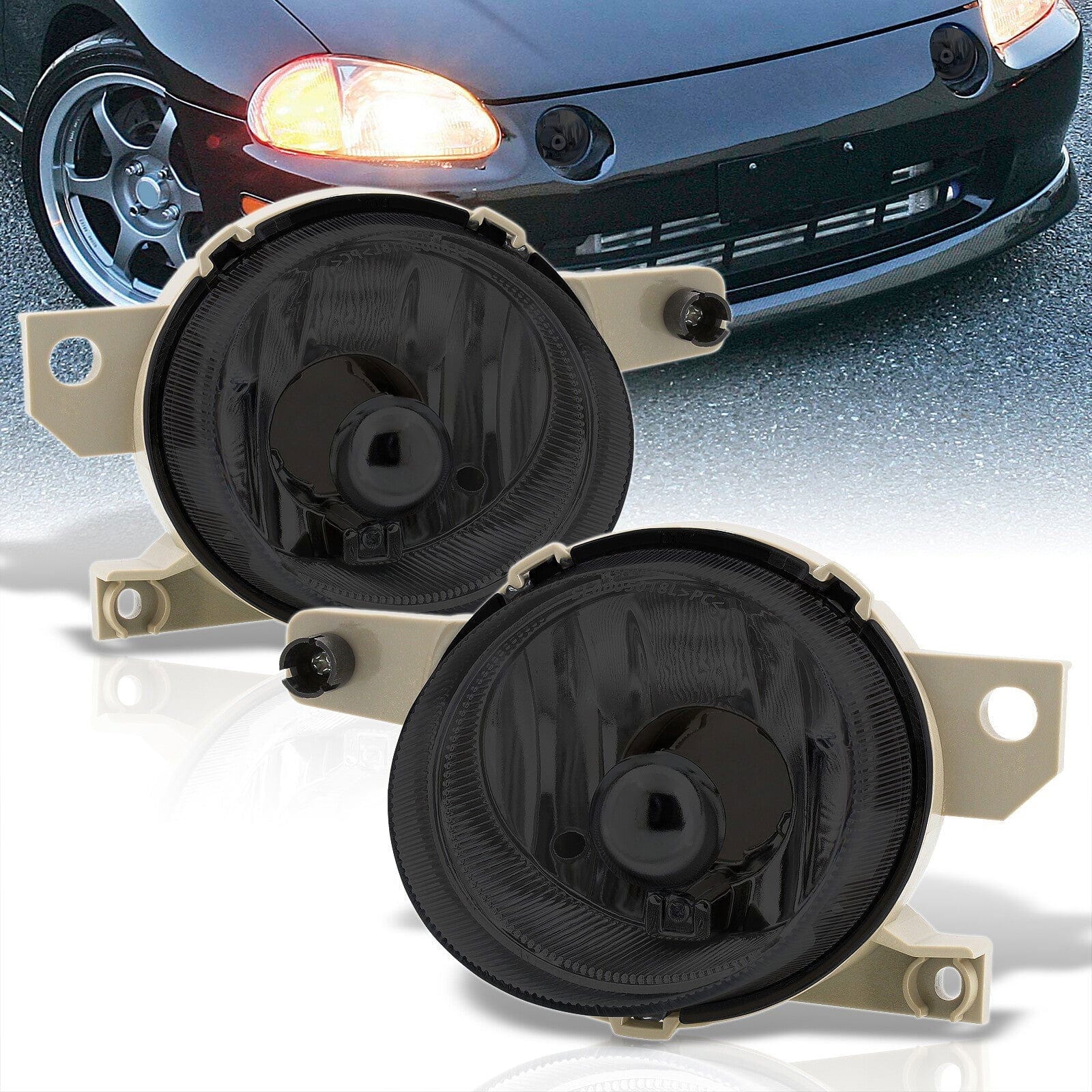 Honda Del Sol 1993-1997 Front Fog Lights Smoked Len (No Switch & Wiring Harness) - Parts Agent