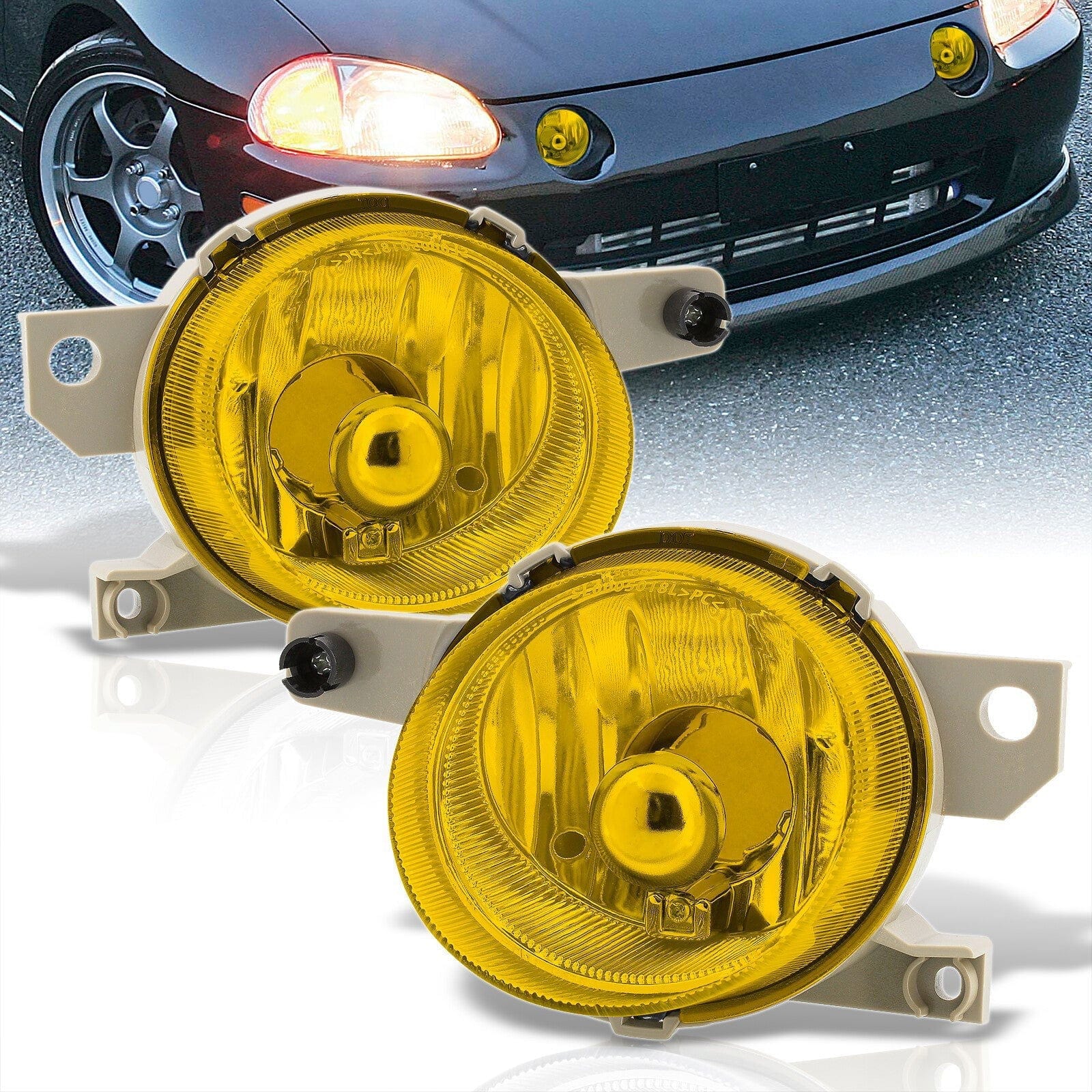 Honda Del Sol 1993-1997 Front Fog Lights Yellow Len (No Switch & Wiring Harness) - Parts Agent