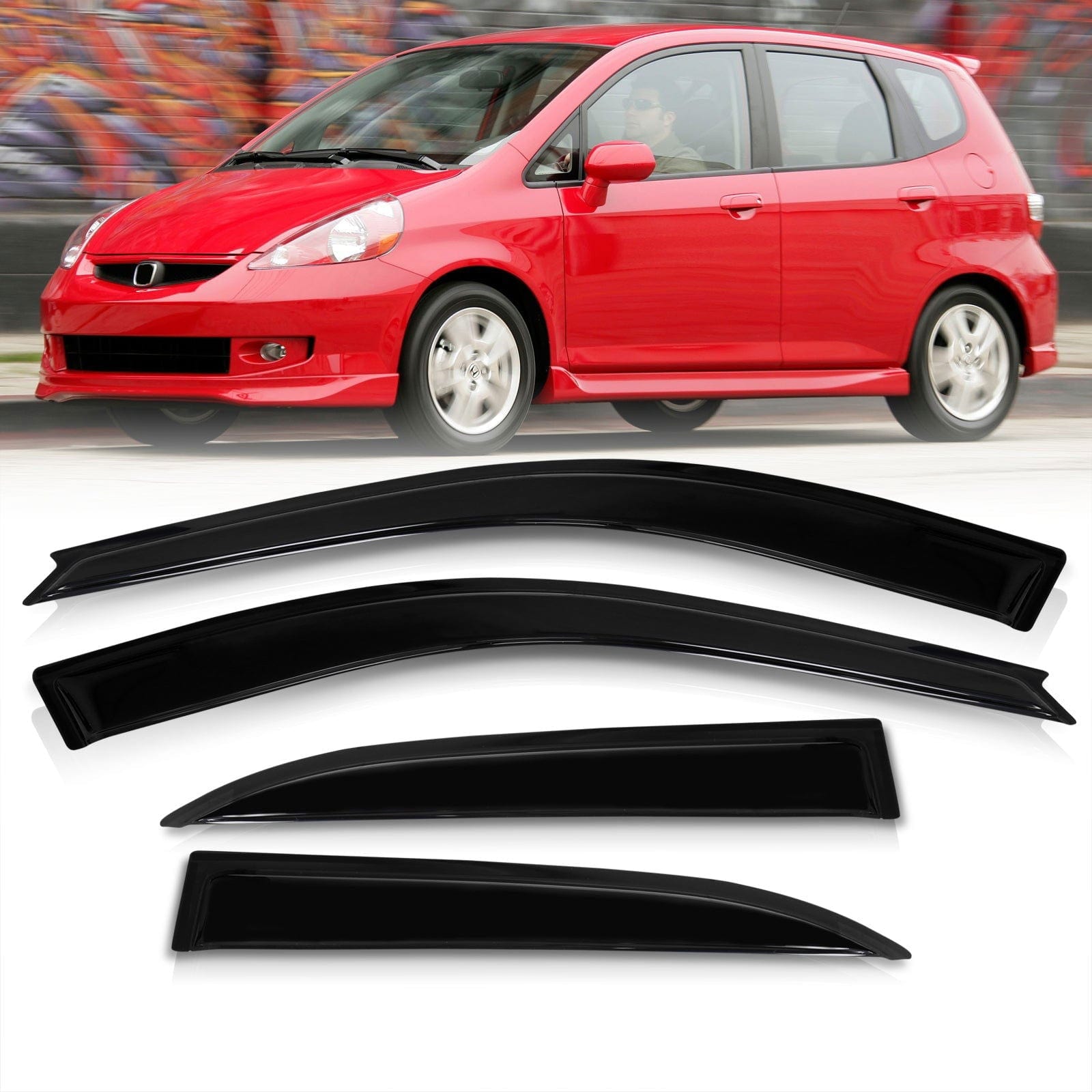 Honda Fit 2006-2008 4 Door Tape On Window Visors - Parts Agent