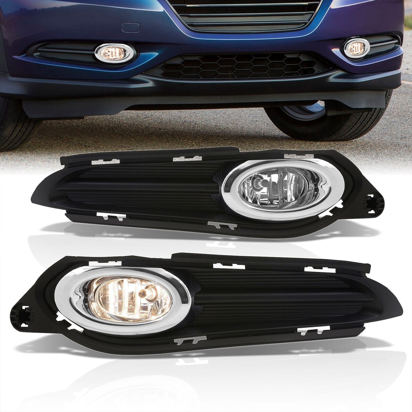 Honda HR-V 2016-2018 Front Fog Lights Clear Len (Includes Switch & Wiring Harness) - Parts Agent
