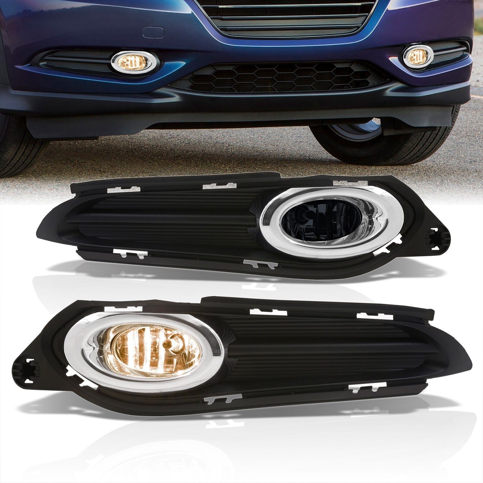 Honda HR-V 2016-2018 Front Fog Lights Smoked Len (Includes Switch & Wiring Harness) - Parts Agent