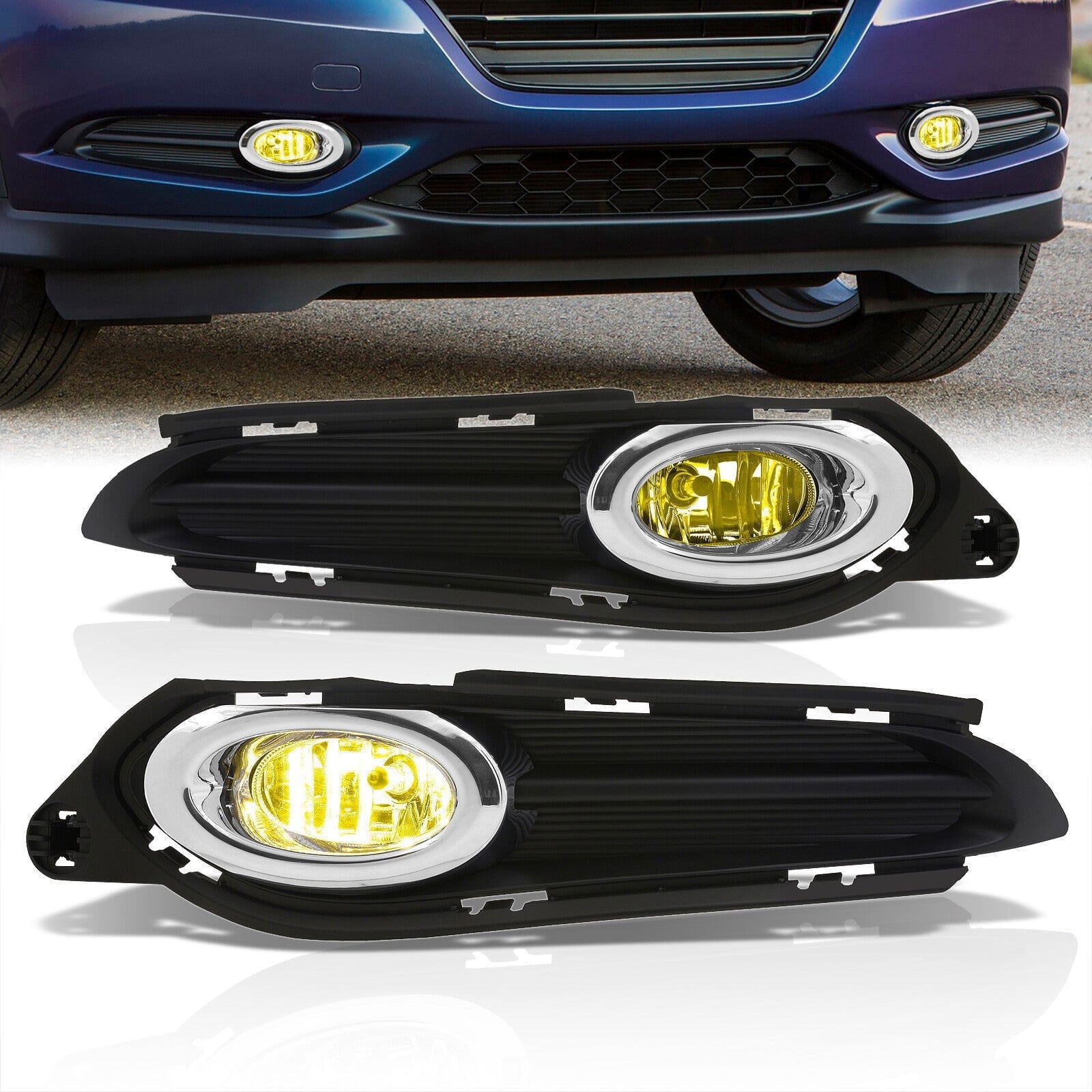 Honda HR-V 2016-2018 Front Fog Lights Yellow Len (Includes Switch & Wiring Harness) - Parts Agent