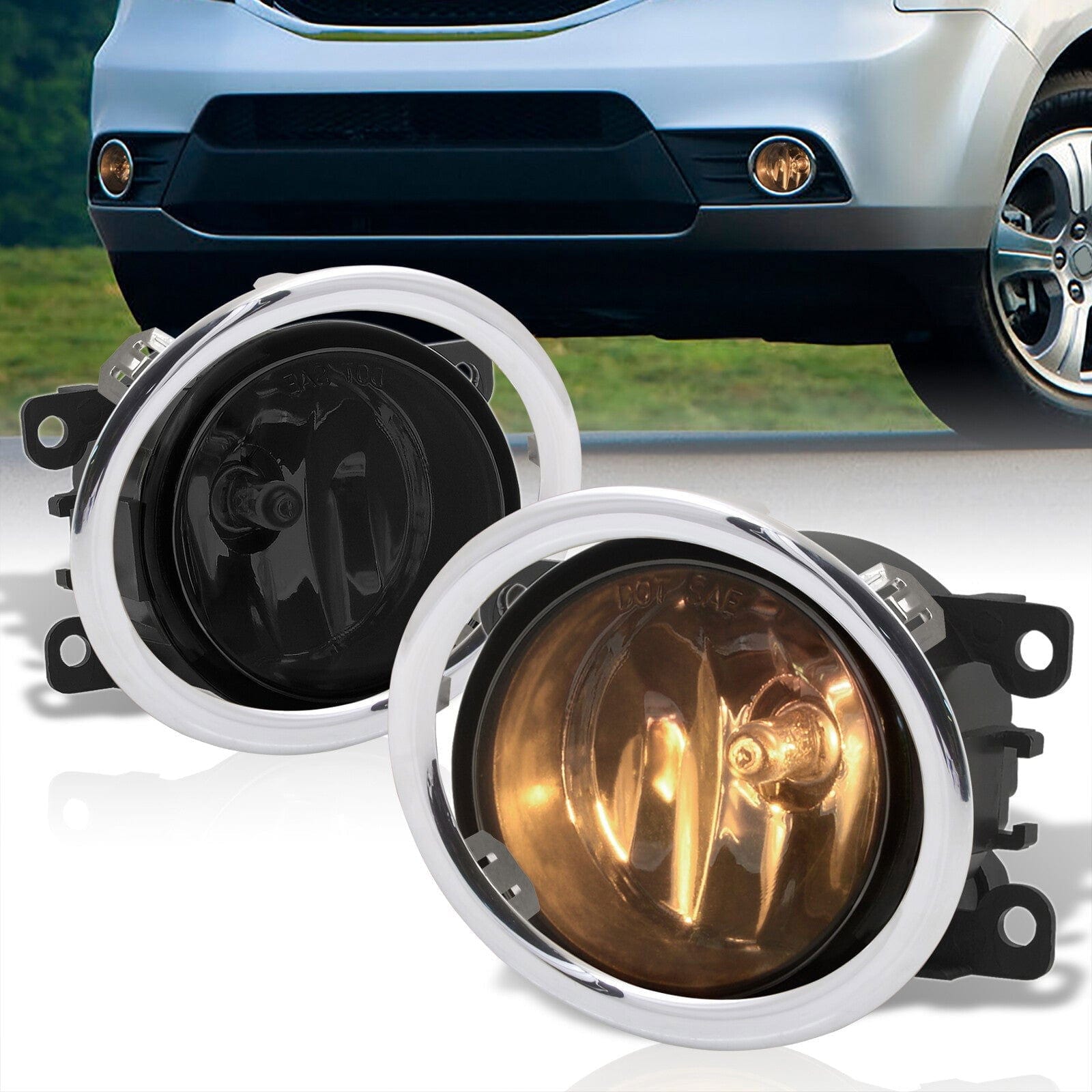 Honda Pilot 2012-2015 Front Fog Lights Smoked Len (Includes Switch & Wiring Harness) - Parts Agent