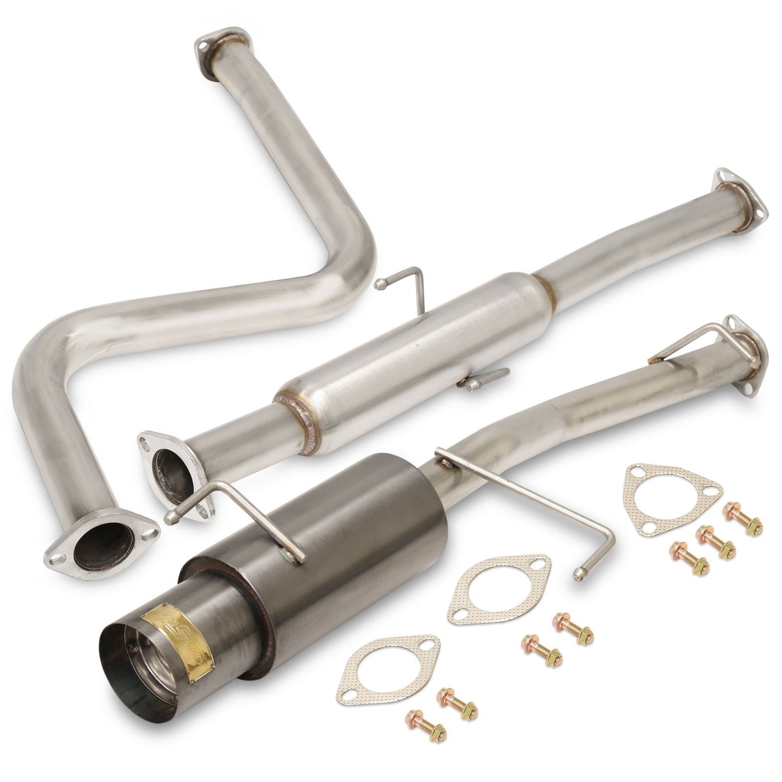Honda Prelude 1992-1996 N1 Style Stainless Steel Catback Exhaust System Gunmetal (Piping: 2.25" / 58mm to 2.5" / 65mm | Tip: 4.5") - Parts Agent