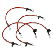 Honda Prelude 1992-1996 Stainless Steel Braided Oil Brake Lines Red - Parts Agent