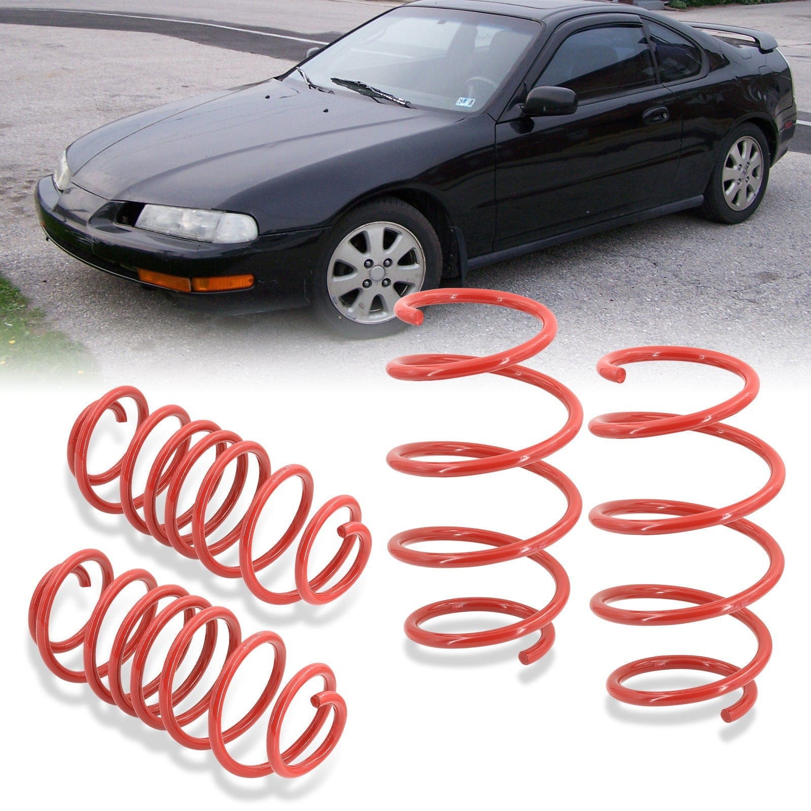 Honda Prelude 1992-2001 Lowering Springs Red (Front ~2.25" / Rear ~2.25") - Parts Agent