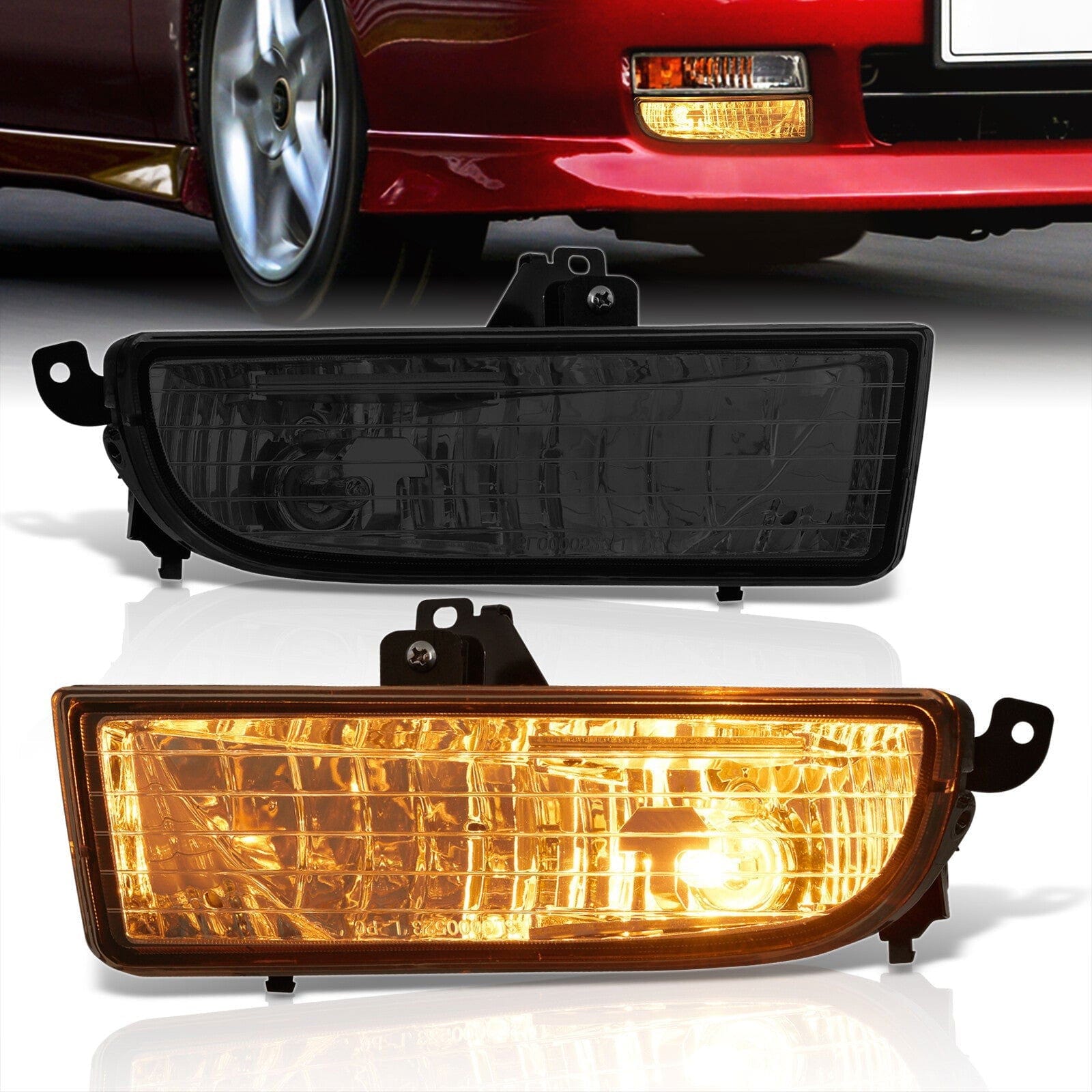 Honda Prelude 1997-2001 Front Fog Lights Smoked Len (Includes Switch & Wiring Harness) - Parts Agent
