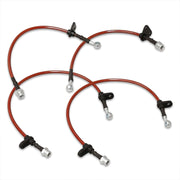 Honda S2000 2000-2005 Stainless Steel Braided Oil Brake Lines Red - Parts Agent