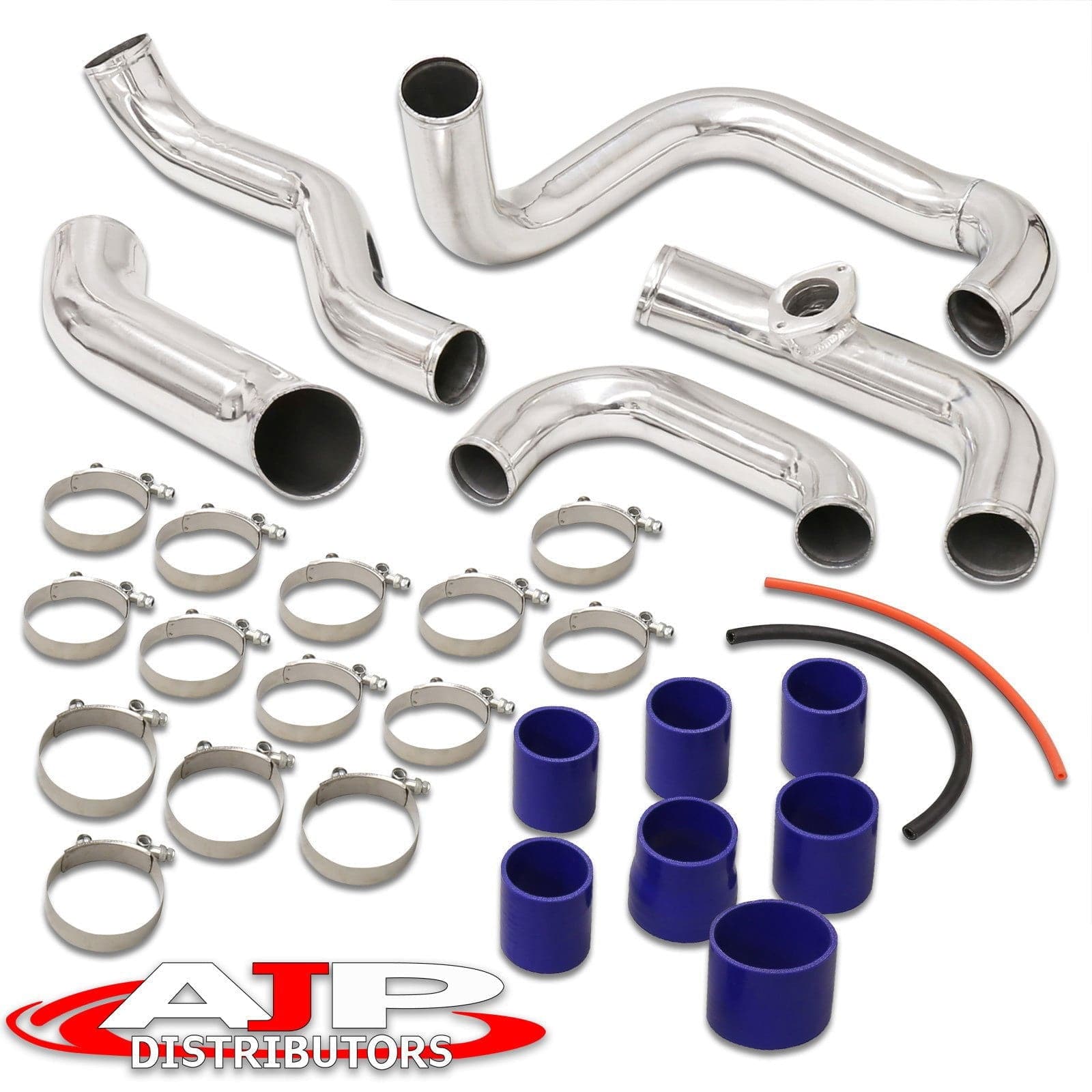 Honda S2000 2000-2009 Bolt-On Aluminum Polished Piping Kit + Blue Couplers - Parts Agent