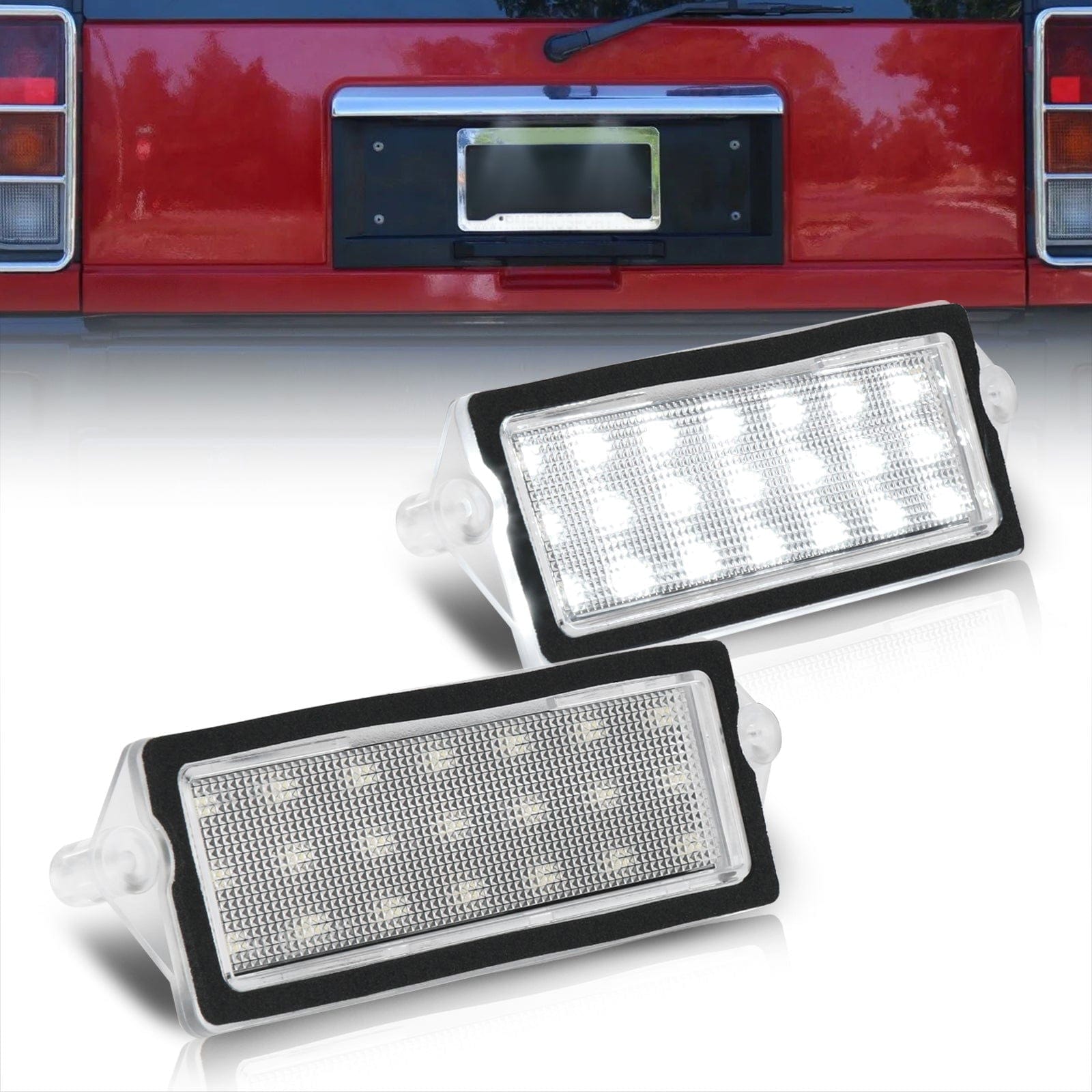 Hummer H2 2003-2009 / Cadiliac Deville 1994-1999 / Cadillac Seville 1998-2004 White SMD LED License Plate Lights Clear Len - Parts Agent