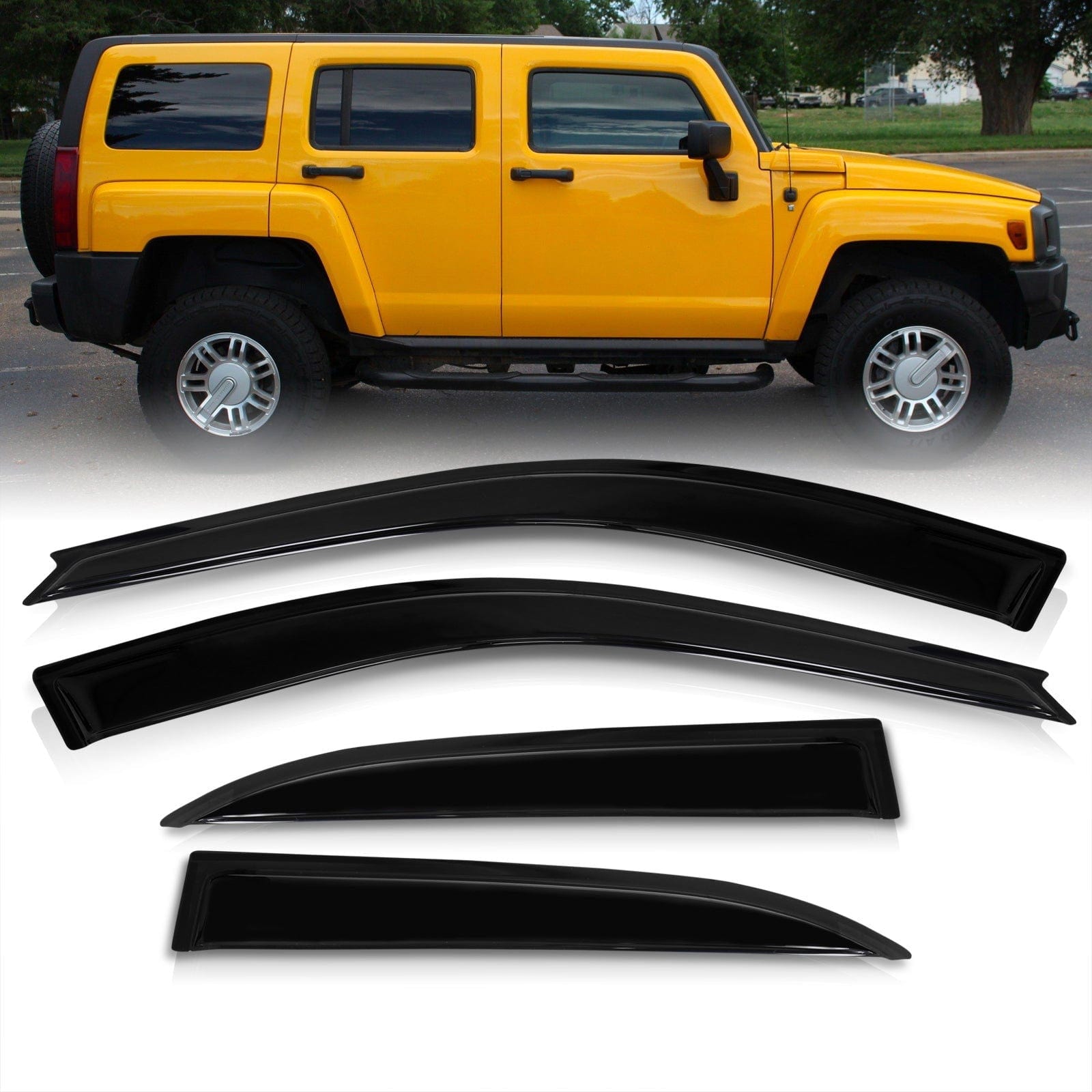 Hummer H3 2006-2010 4 Door Tape On Window Visors - Parts Agent