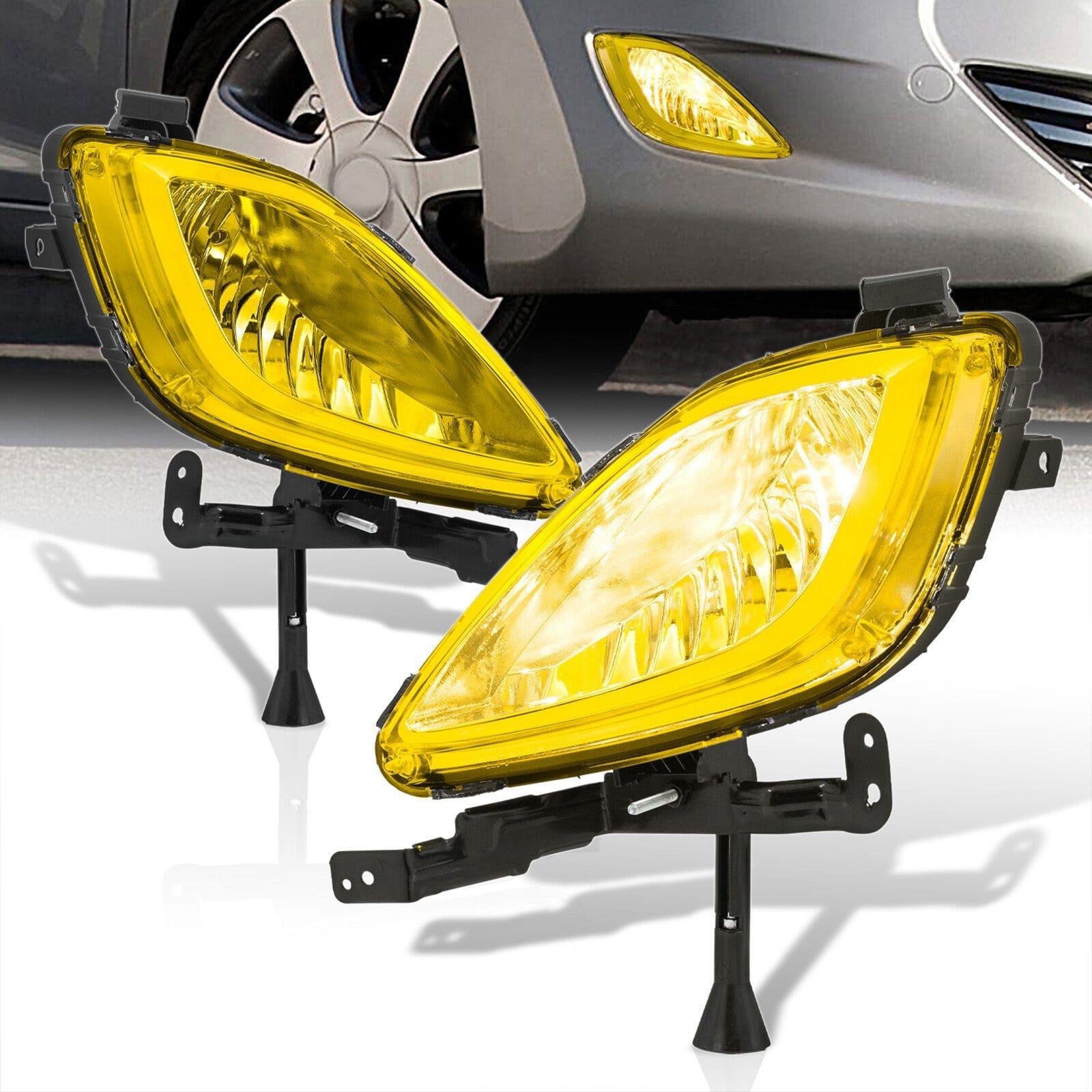 Hyundai Elantra 2011-2013 Front Fog Lights Yellow Len (Includes Switch & Wiring Harness) - Parts Agent