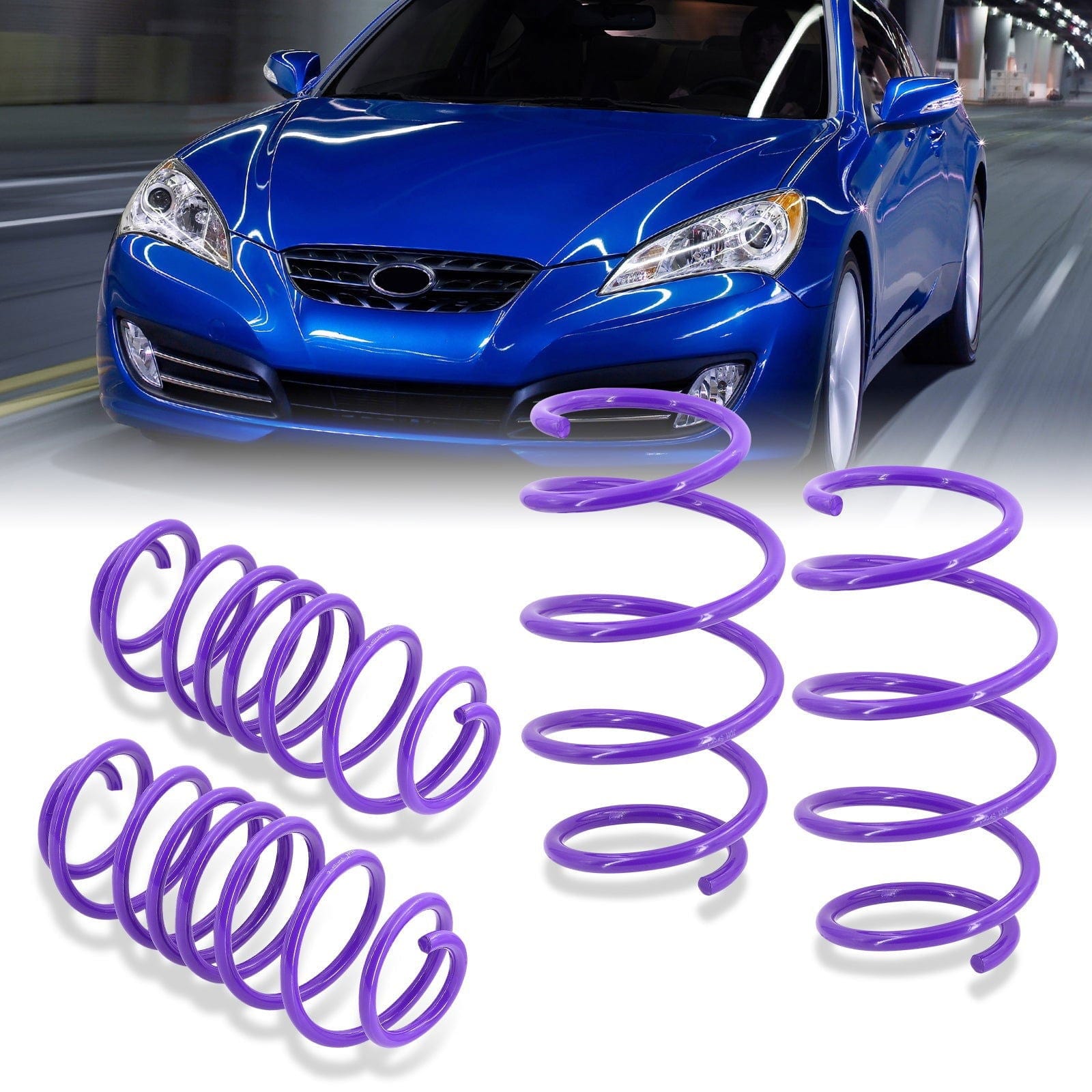Hyundai Genesis Coupe 2010-2016 Lowering Springs Purple (Front ~1.5" / Rear ~1.2") - Parts Agent