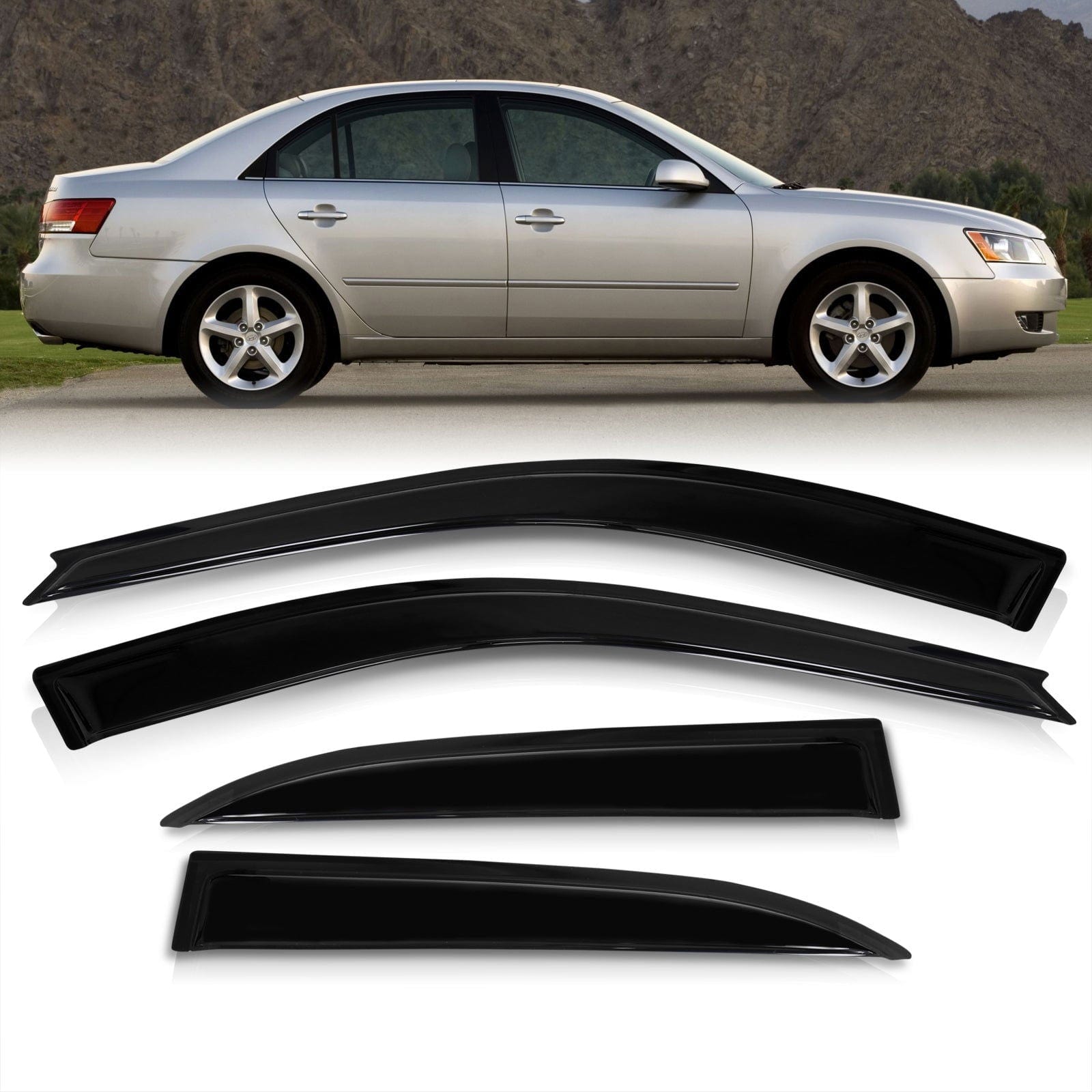 Hyundai Sonata 2006-2010 4 Door Tape On Window Visors - Parts Agent