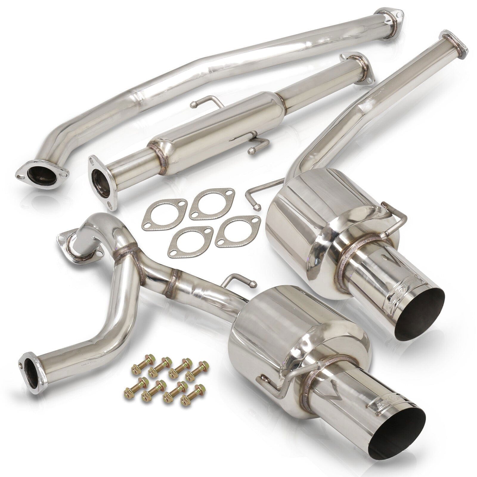 Hyundai Tiburon V6 2003-2006 Dual Tip Stainless Steel Catback Exhaust System (Piping: 2.5" / 65mm | Tip: 4.5") - Parts Agent