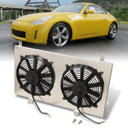 Infiniti G35 2003-2007 / Nissan 350Z 2003-2007 M/T Aluminum Radiator Dual Fan Shroud - Parts Agent