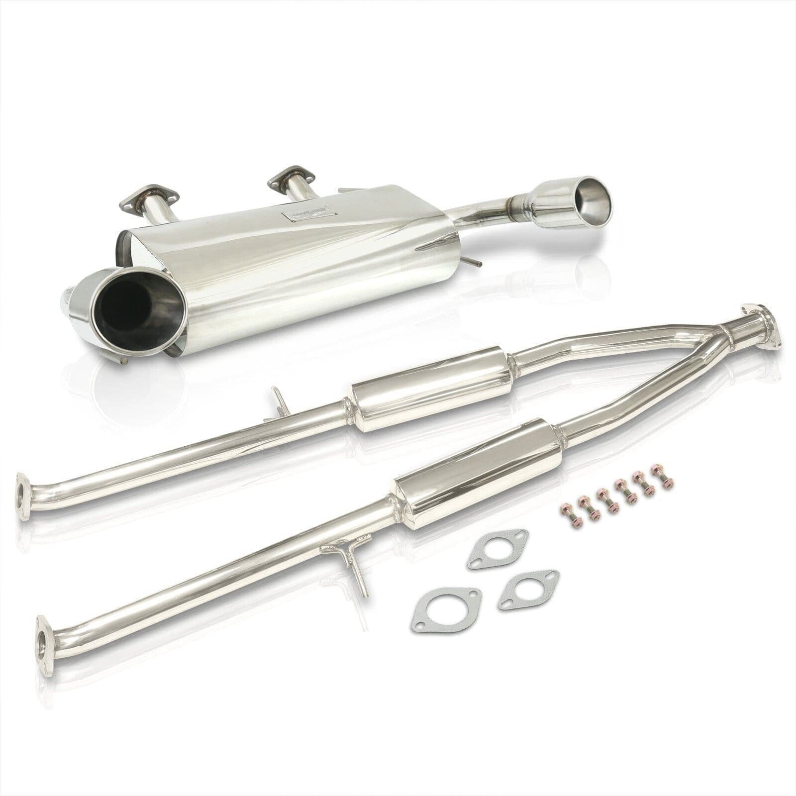 Infiniti G37 Sedan 2009-2013 / Q40 2014-2015 Oval Dual Tip Stainless Steel Catback Exhaust System (Piping: 2.5" / 65mm | Tip: 4.0") - Parts Agent