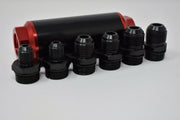 Inline Aluminum Oil Fuel Filter AN6 AN8 Fitting With 100 Micron Element Petrol - Parts Agent