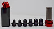 Inline Aluminum Oil Fuel Filter AN6 AN8 Fitting With 100 Micron Element Petrol - Parts Agent