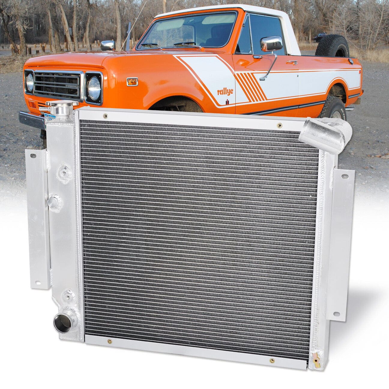 International Scout II 1970-1981 5.0L 5.6L V8 Automatic & Manual Transmission Aluminum Radiator - Parts Agent