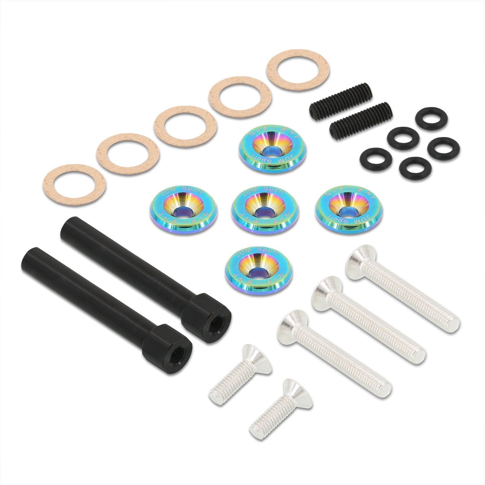 JDM Sport Acura Honda D-Series D15 D16 Low Profile Valve Cover Washers Bolt Kit Neo Chrome - Parts Agent