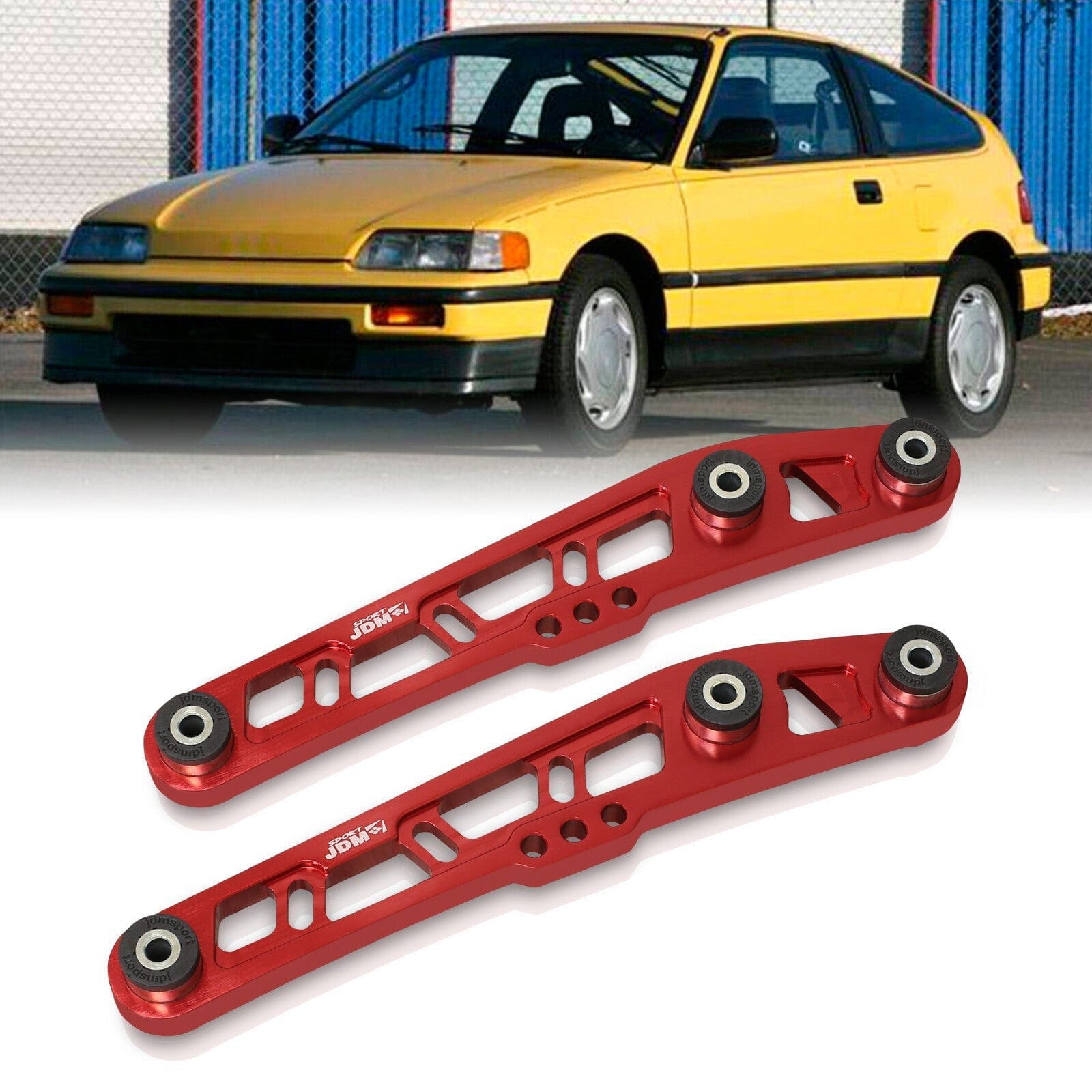 JDM Sport Acura Integra 1994-2001 / Honda Civic 1988-1995 / CRX 1988-1991 / Del Sol 1993-1997 Rear Lower Control Arms Red with Black Bushings - Parts Agent