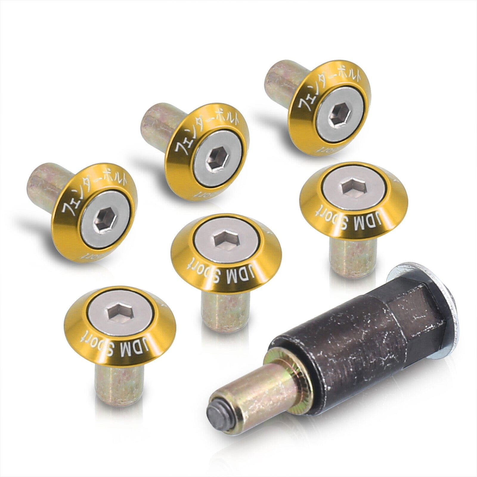 JDM Sport Fender Washer M6 Rivet Type Fasteners Gold (6 Piece Per Pack) - Parts Agent