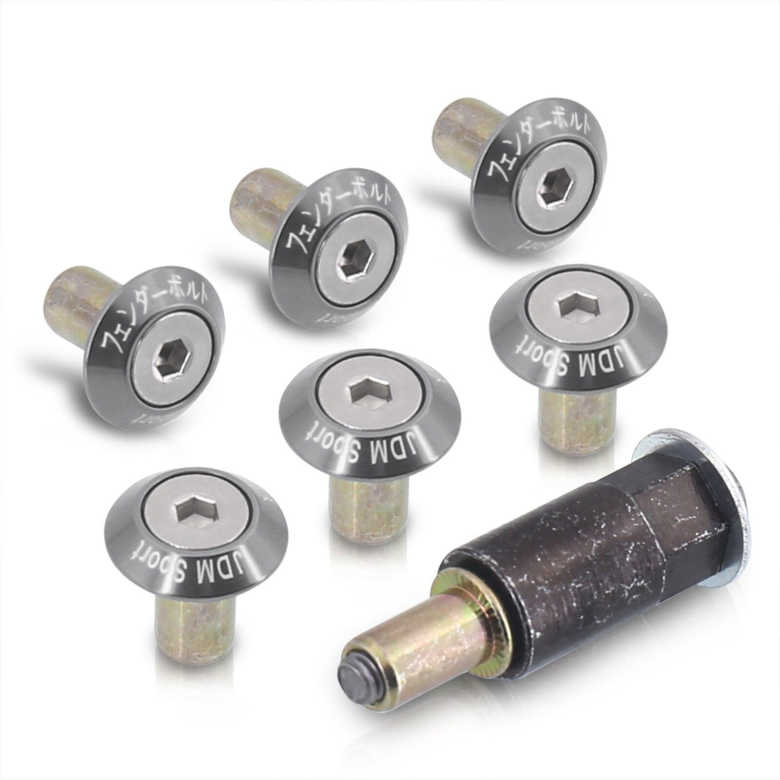 JDM Sport Fender Washer M6 Rivet Type Fasteners Gunmetal (6 Piece Per Pack) - Parts Agent