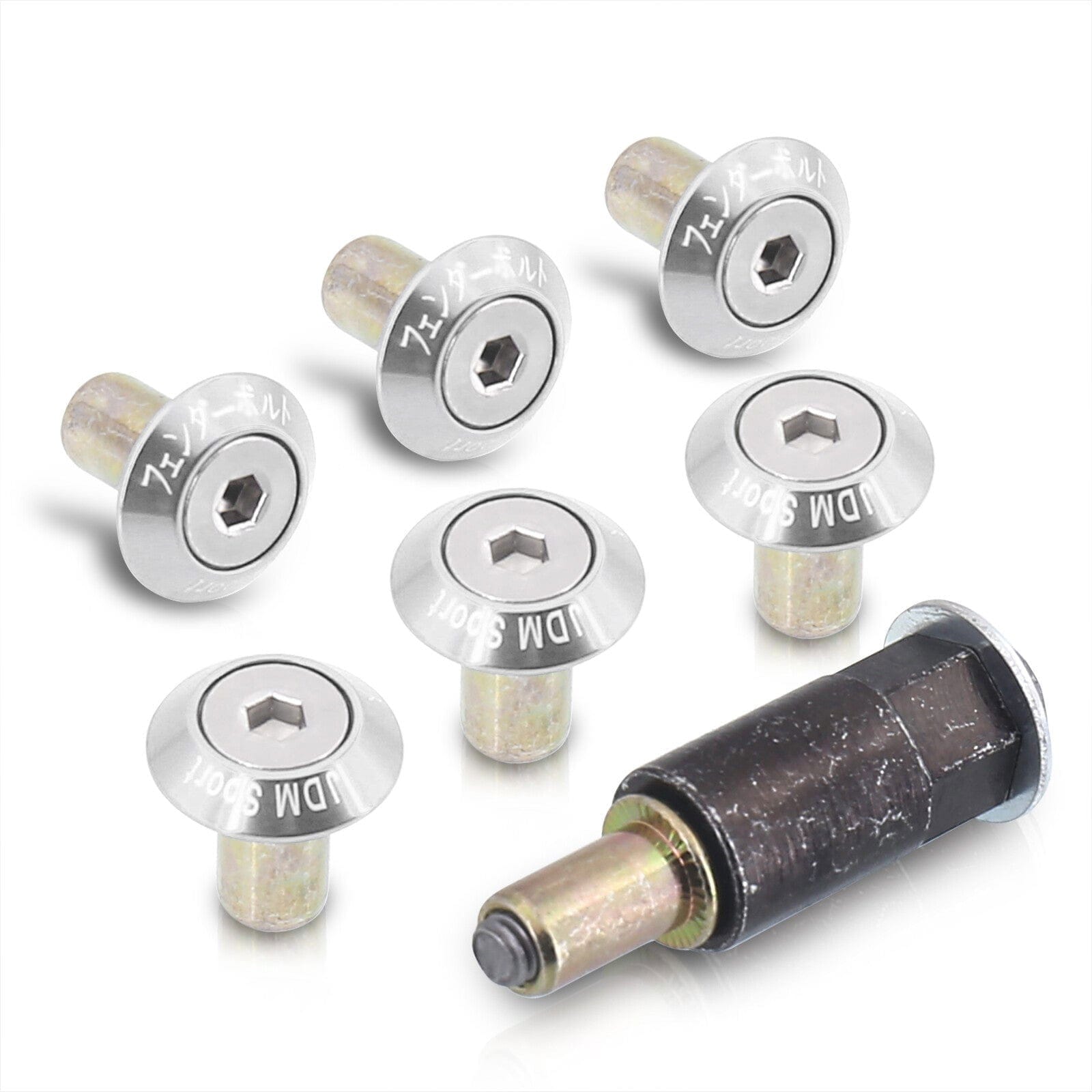 JDM Sport Fender Washer M6 Rivet Type Fasteners Silver (6 Piece Per Pack) - Parts Agent