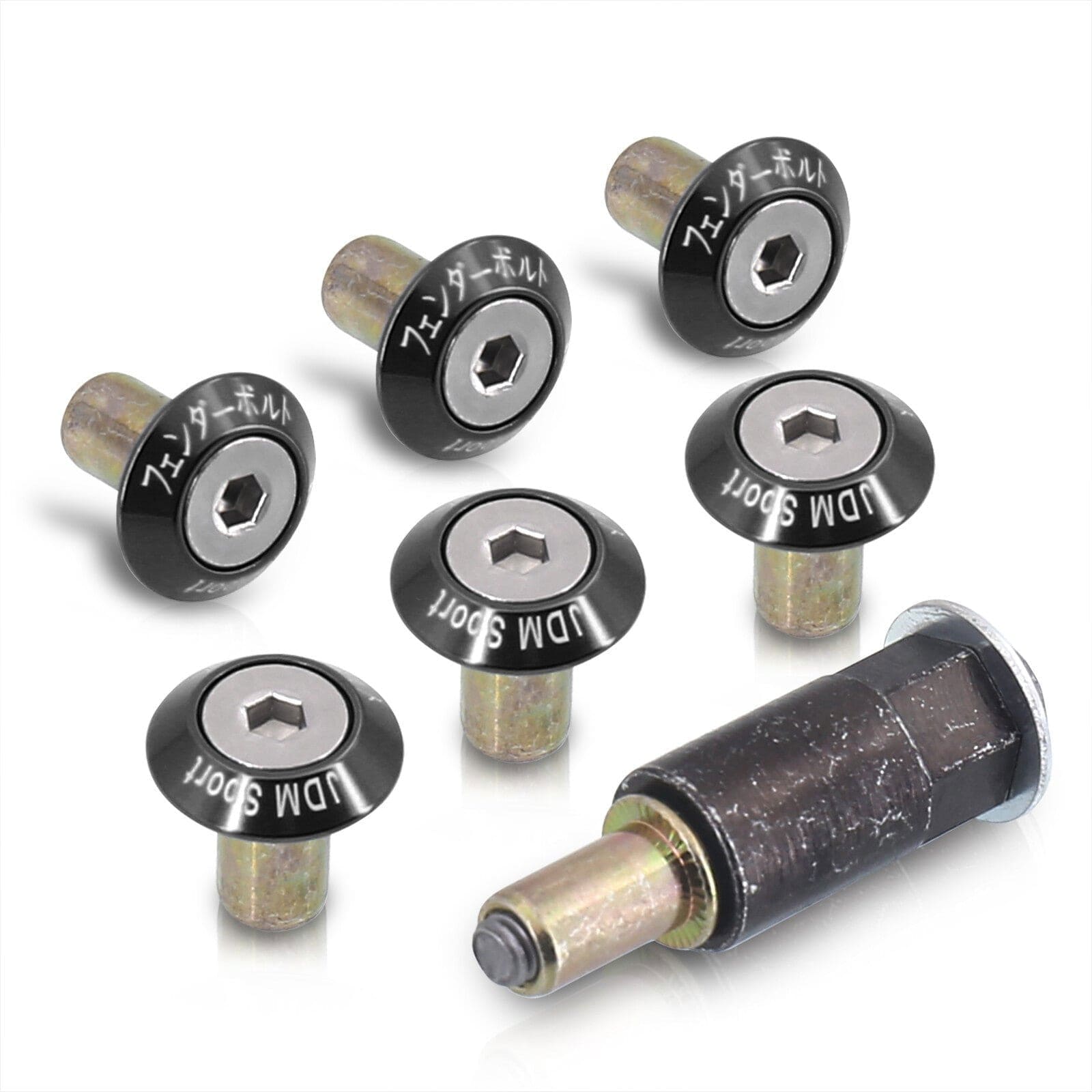 JDM Sport Fender Washer M6 Rivet Type Fastners Black (6 Piece Per Pack) - Parts Agent