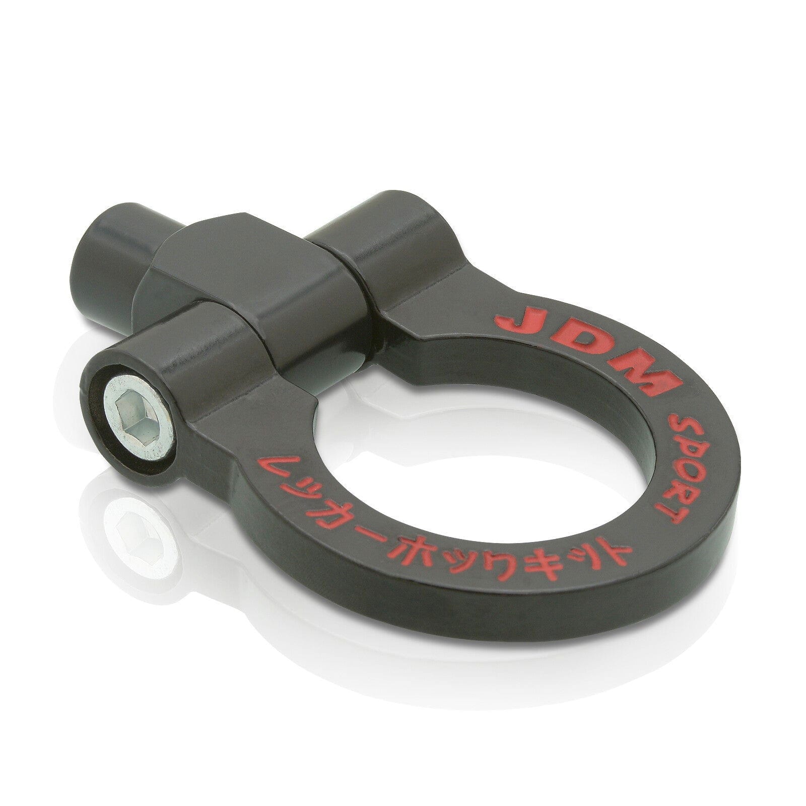 JDM Sport Heavy Duty Mild Steel Black Front Rear Tow Hook Ring (M12 x 1.75 Thread) - Parts Agent