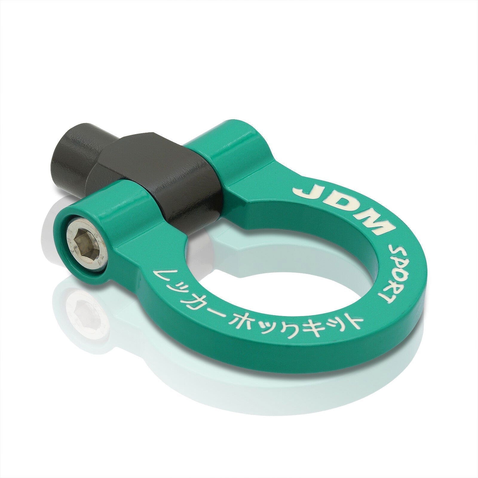 JDM Sport Heavy Duty Mild Steel Green Front Rear Tow Hook Ring (M12 x 1.75 Thread) - Parts Agent