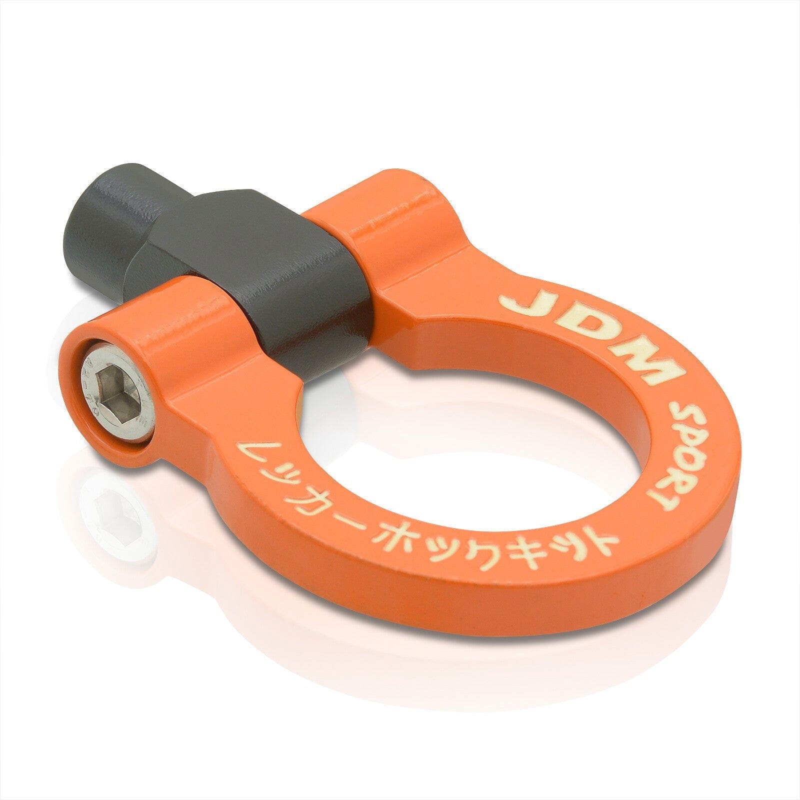 JDM Sport Heavy Duty Mild Steel Orange Front Rear Tow Hook Ring (M12 x 1.75 Thread) - Parts Agent
