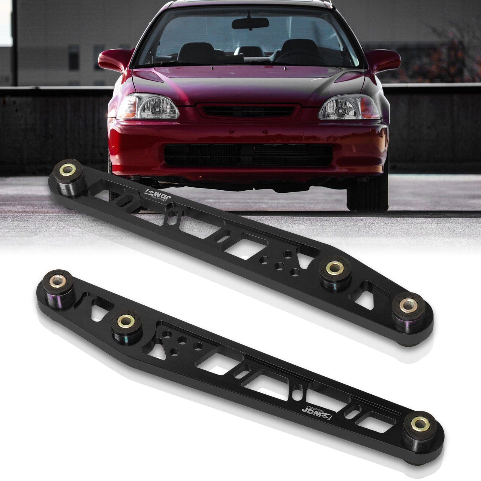 JDM Sport Honda Civic 1996-2000 Rear Lower Control Arms Black with Black Bushings - Parts Agent