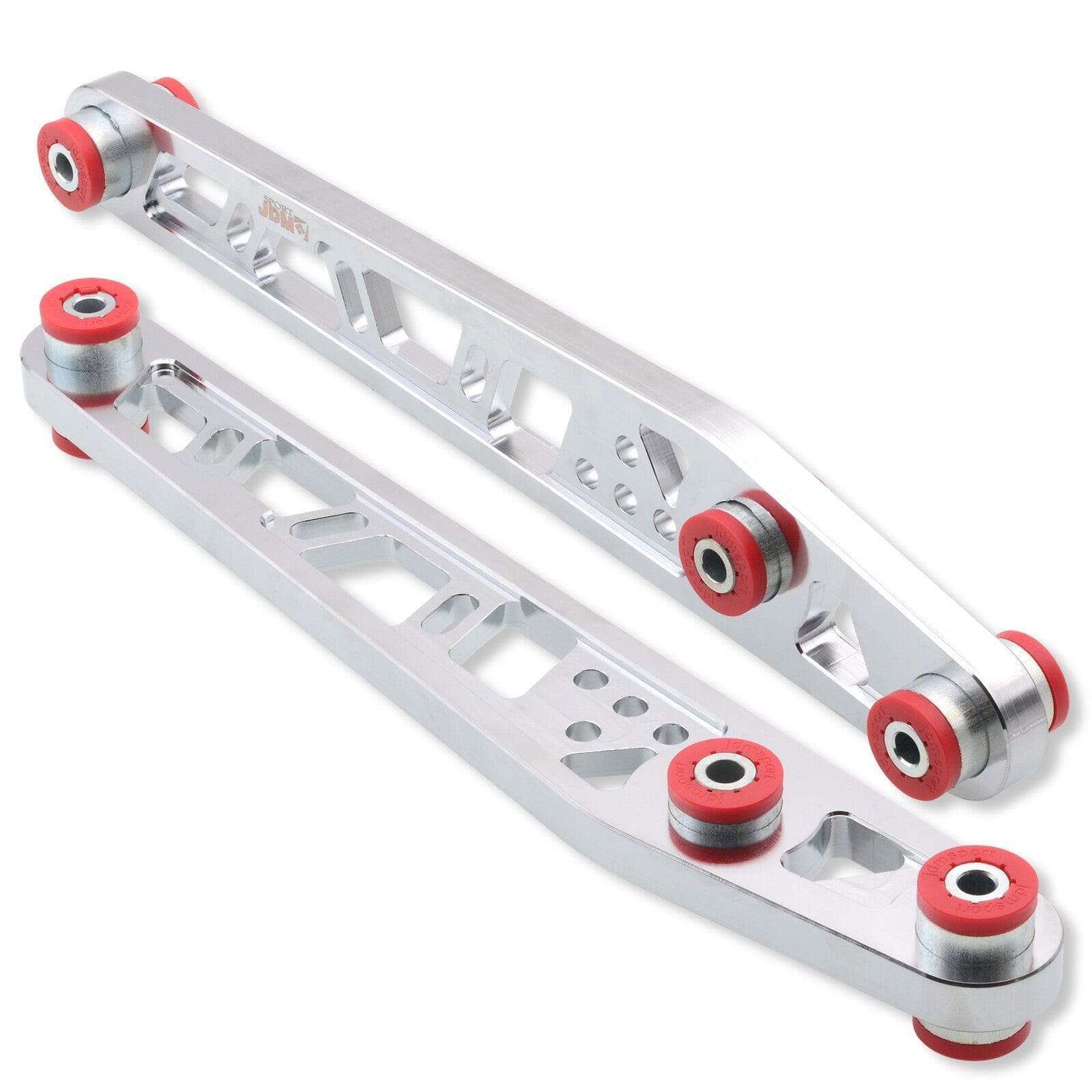 JDM Sport Honda Civic 1996-2000 Rear Lower Control Arms Polished with Red Bushings - Parts Agent