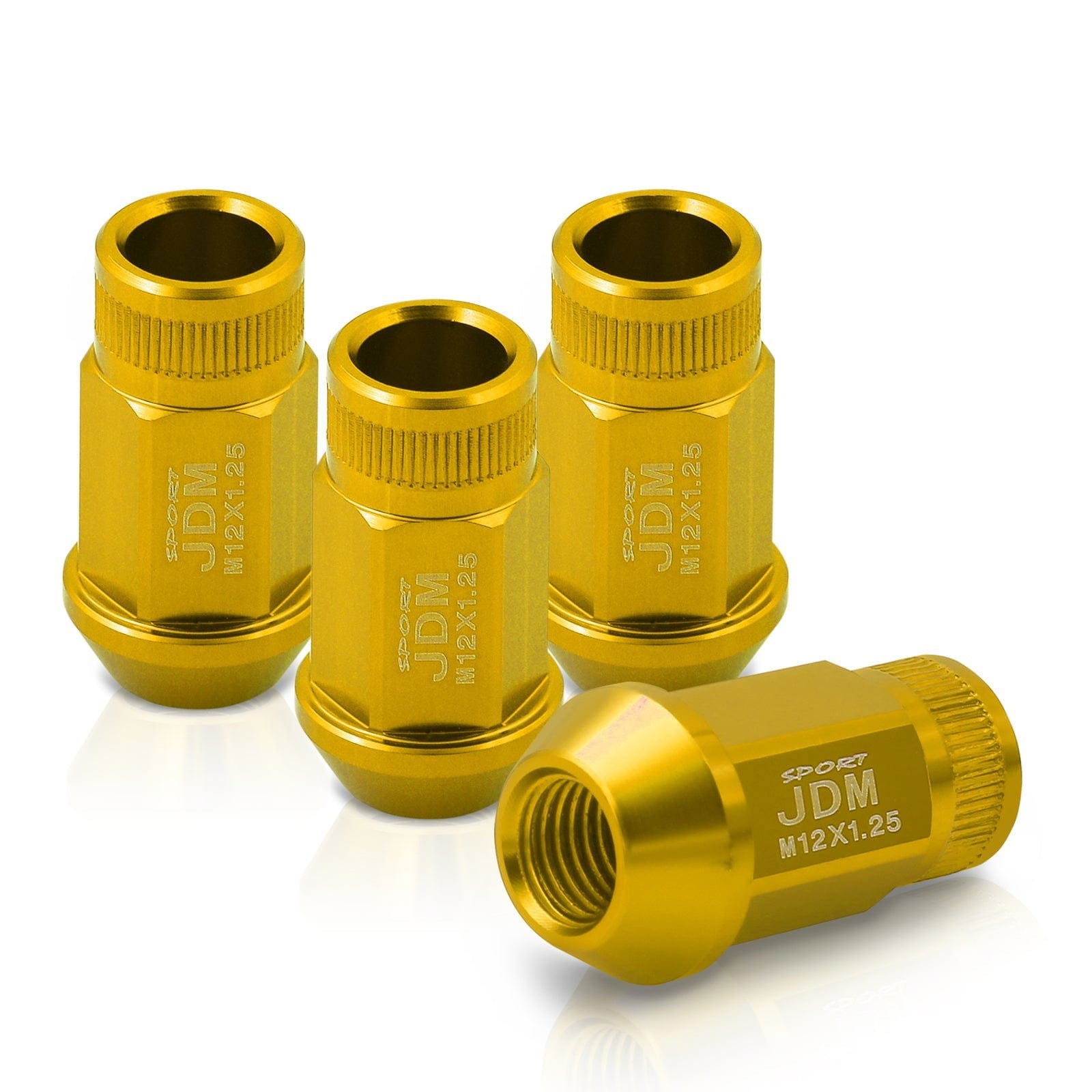 JDM Sport M12 X 1.25 Aluminum Open Lug Nuts Gold (4 Piece) - Parts Agent