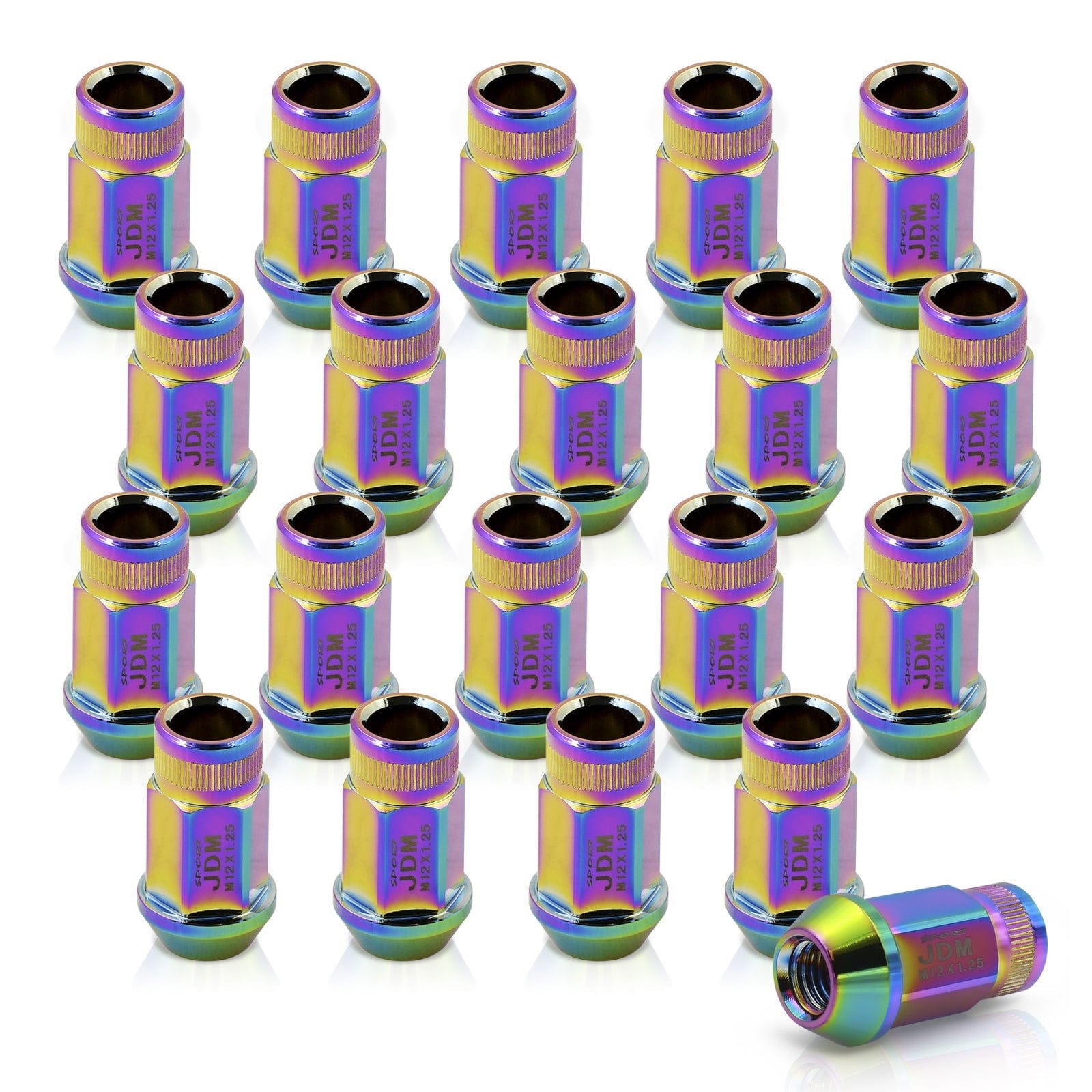 JDM Sport M12 X 1.25 Aluminum Open Lug Nuts Multi Color (20 Piece) - Parts Agent