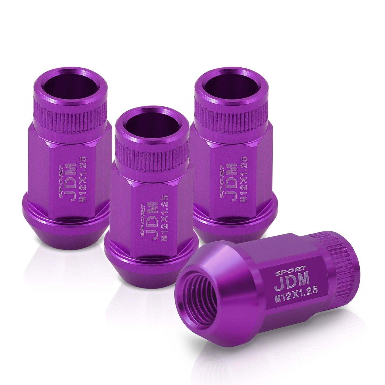 JDM Sport M12 X 1.25 Aluminum Open Lug Nuts Purple (4 Piece) - Parts Agent