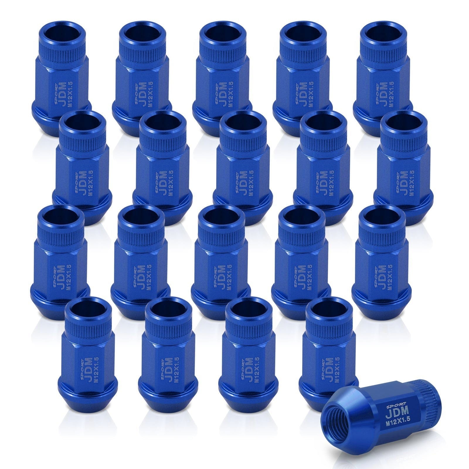 JDM Sport M12 X 1.5 Aluminum Open Lug Nuts Blue (20 Piece) - Parts Agent