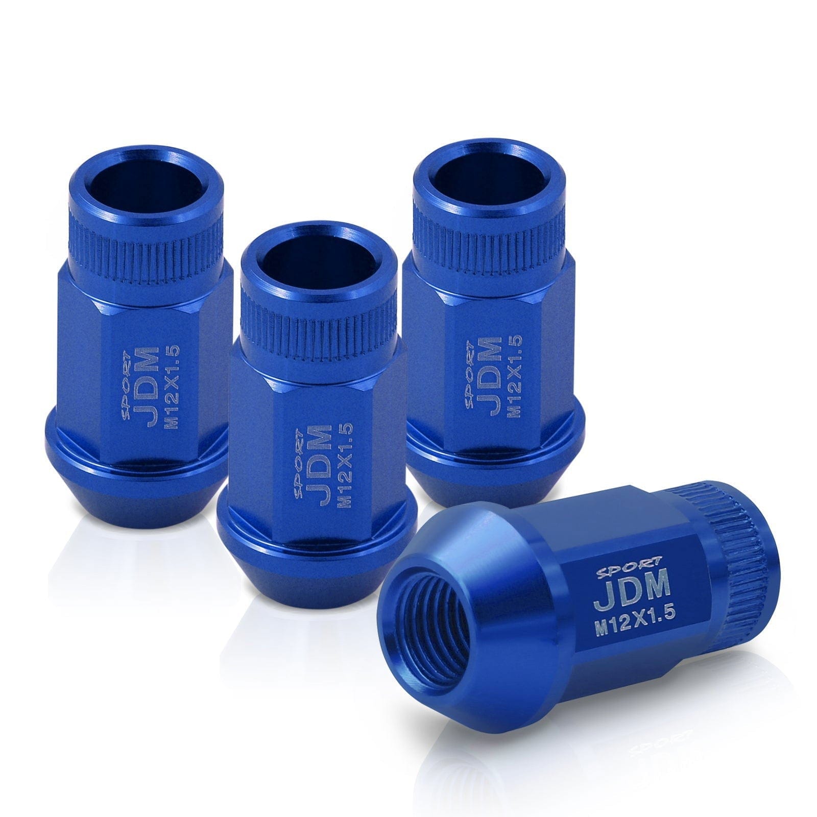 JDM Sport M12 X 1.5 Aluminum Open Lug Nuts Blue (4 Piece) - Parts Agent