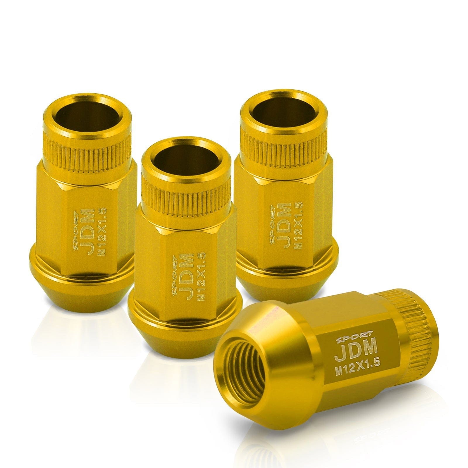 JDM Sport M12 X 1.5 Aluminum Open Lug Nuts Gold (4 Piece) - Parts Agent
