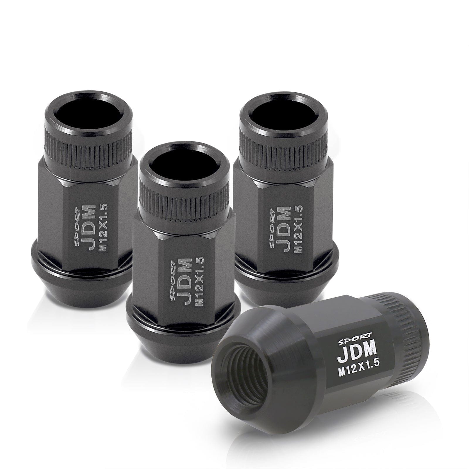 JDM Sport M12 X 1.5 Aluminum Open Lug Nuts Gun Metal (4 Piece) - Parts Agent