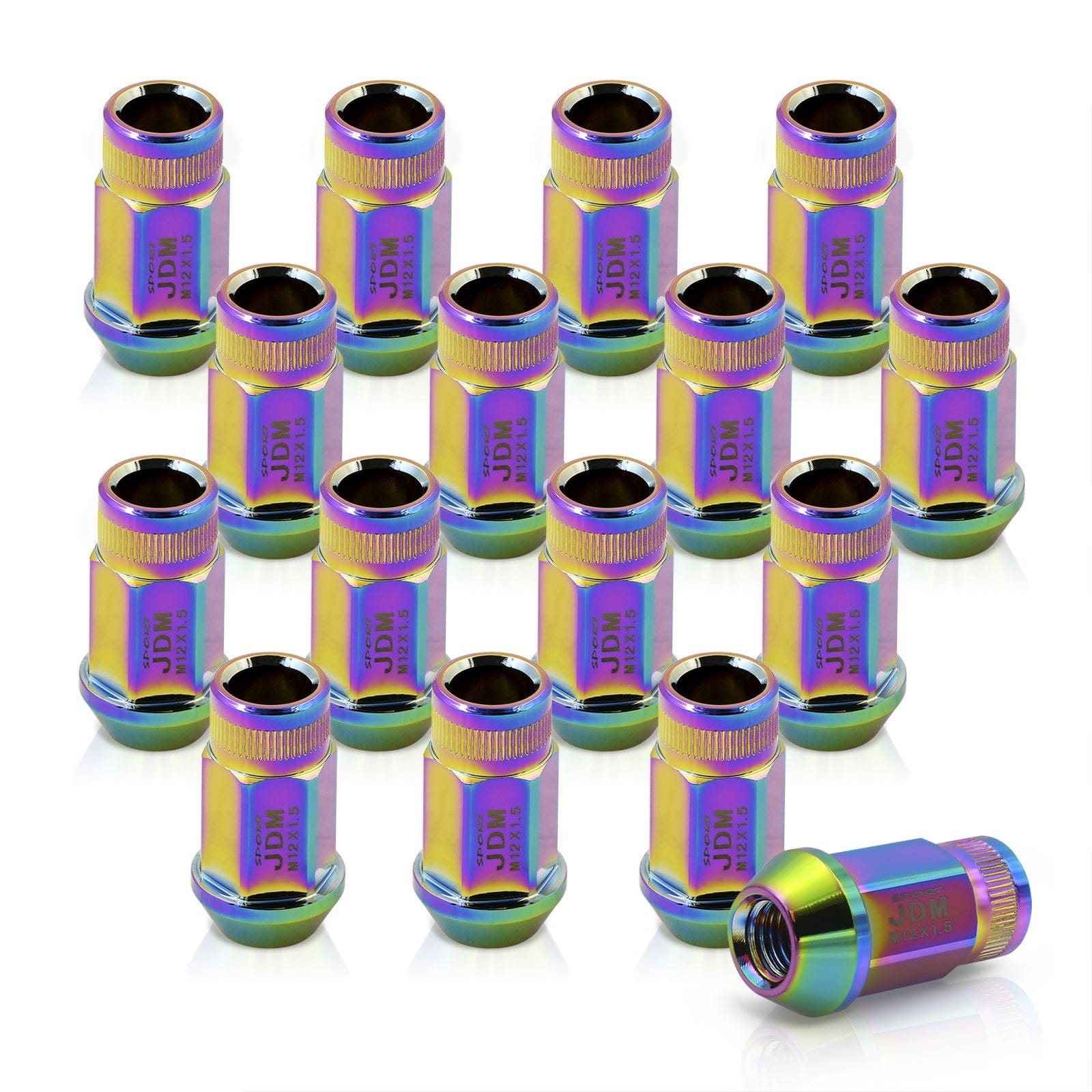 JDM Sport M12 X 1.5 Aluminum Open Lug Nuts Multi Color (16 Piece) - Parts Agent