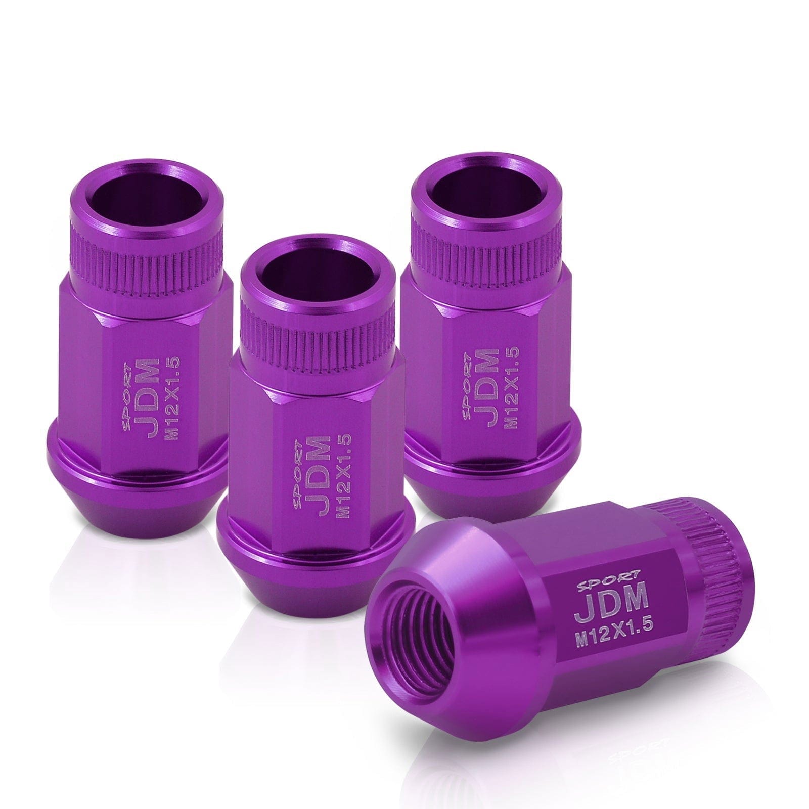 JDM Sport M12 X 1.5 Aluminum Open Lug Nuts Purple (4 Piece) - Parts Agent