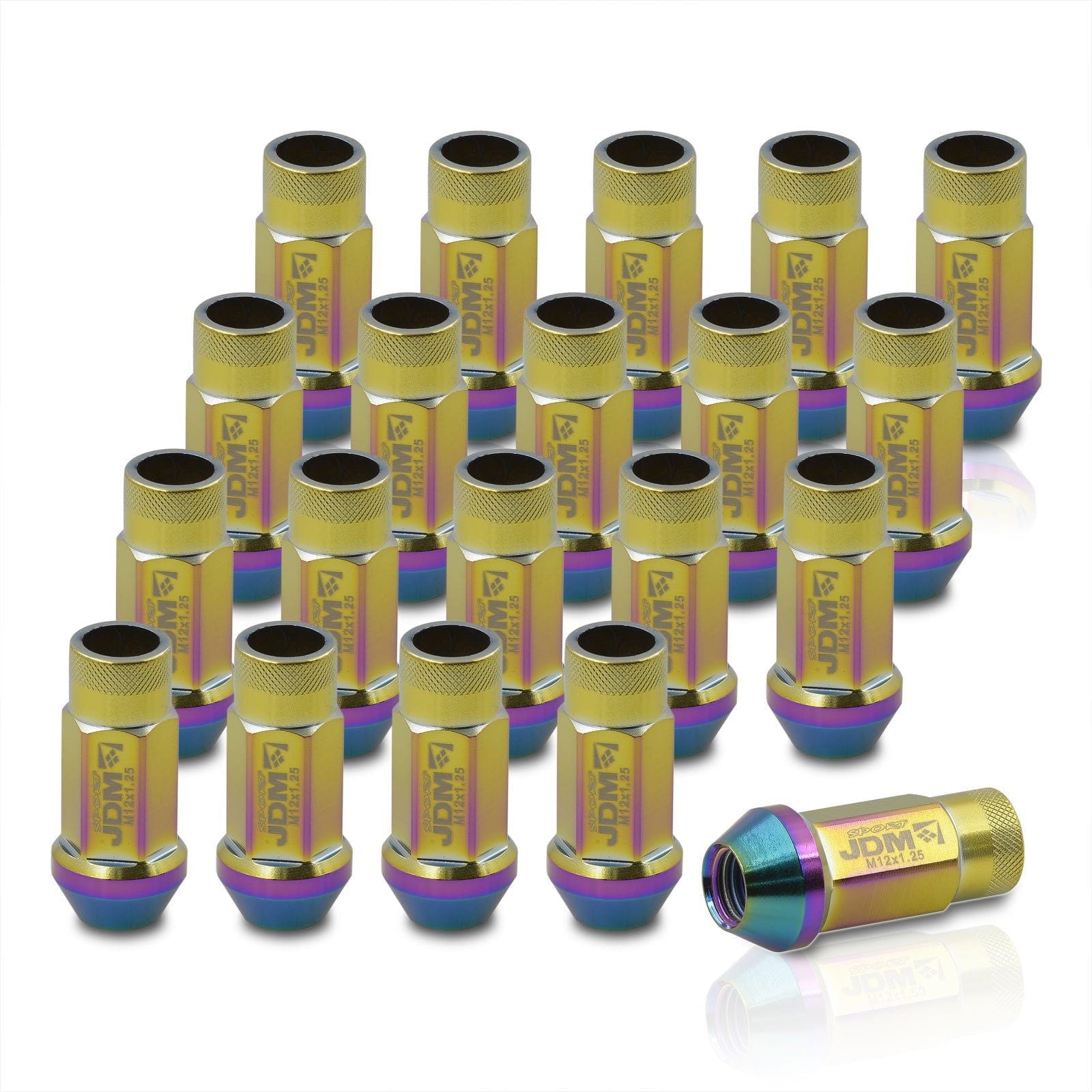 JDM Sport M12 x 1.25 Heavy Duty Steel Lug Nuts Neo Chrome (20 Piece) - Parts Agent
