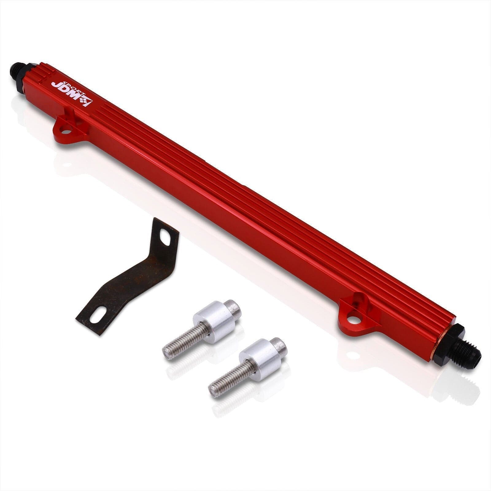 JDM Sport Mitsubishi EVO 4 5 6 7 8 9 1992–2007 / Eclipse 1995-1999 4G63 Fuel Rail Red with Black Fittings - Parts Agent